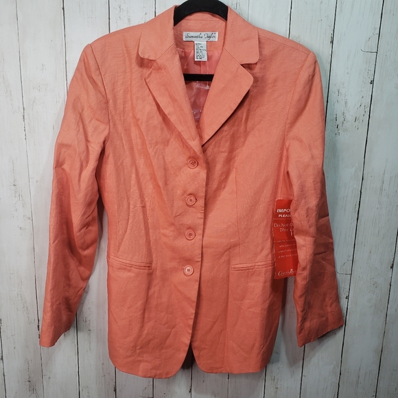 Samantha Taylor Jackets & Blazers - New! Samantha Taylor Peach Color Linen Blazer